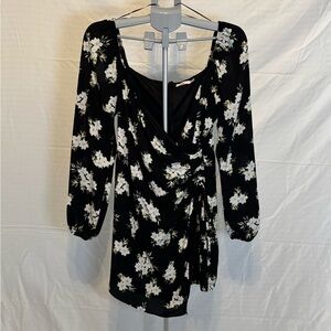 mi ami Floral Mini Dress with White Blossoms